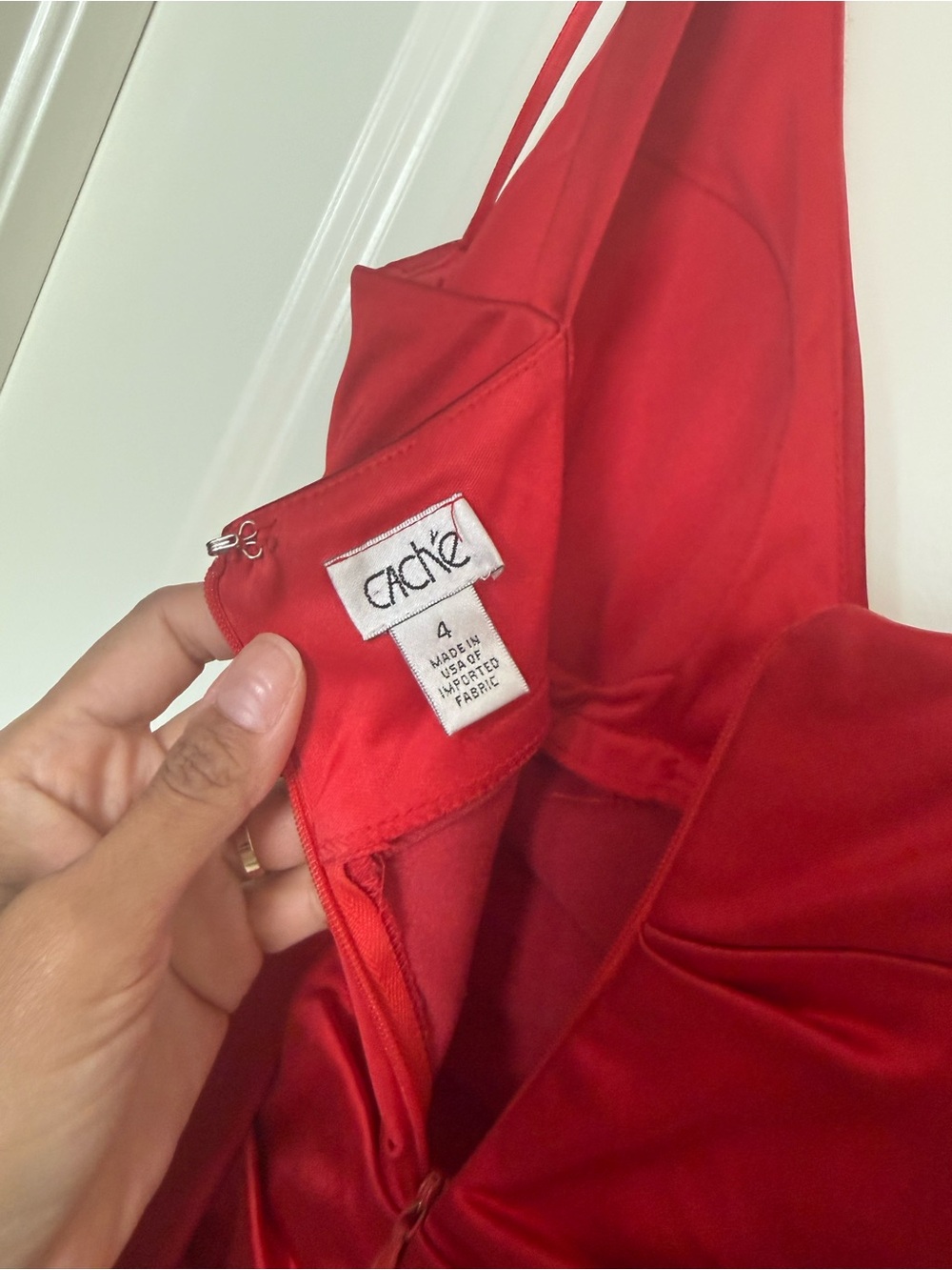 Cache Red V-Neck Ruched Mini Dress - Picture 3 of 3